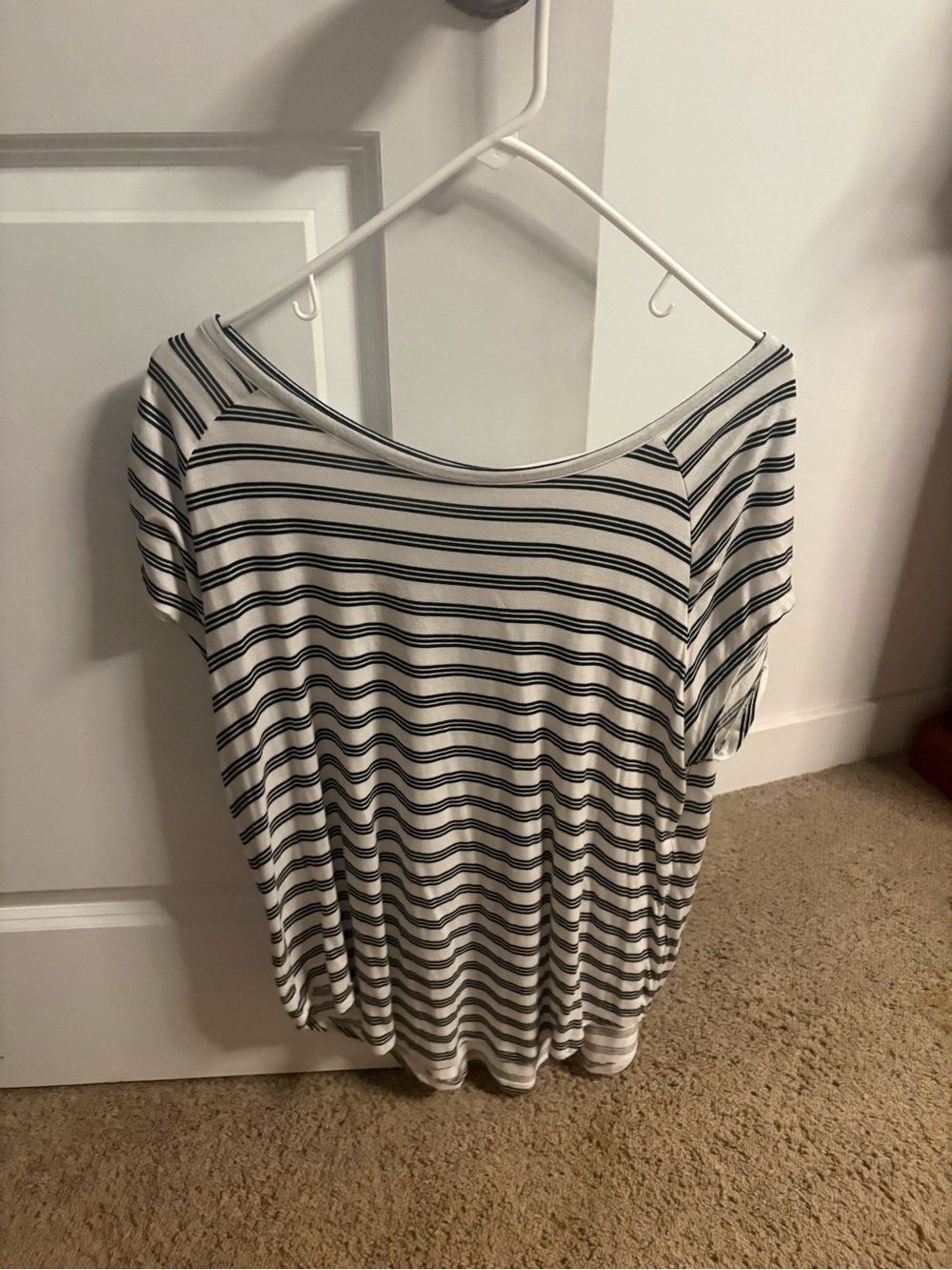 Striped Black and White Women’s Short Sleeve Top